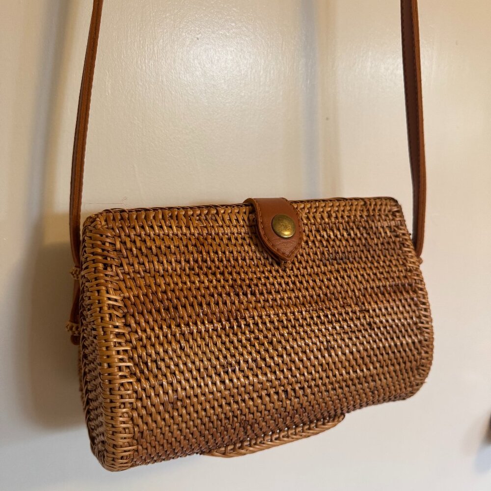 Wicker Anthropologie crossbody bag